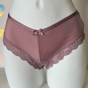 New Victoria's Secret Sexy Lace Women's Panty Size Small Strappy Sheer Mauve